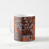 Computer Geek Circuit Board Orange Coffee Mug (Front Left)