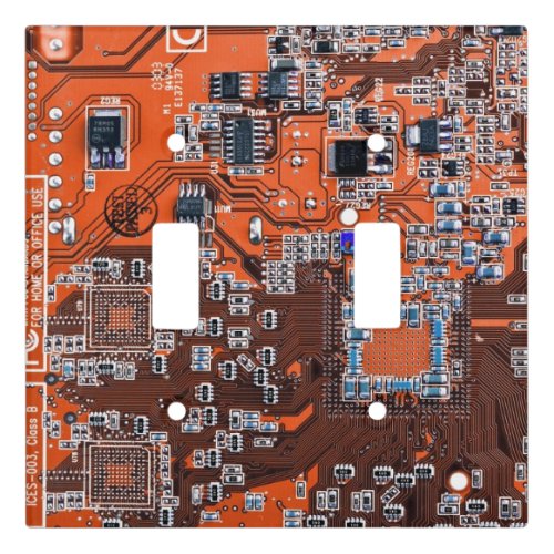 Computer Geek Circuit Board Orange Light Switch Cover