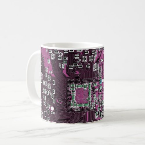 Computer Geek Circuit Board Purple Coffee Mug