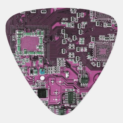 Computer Geek Circuit Board Purple Guitar Pick