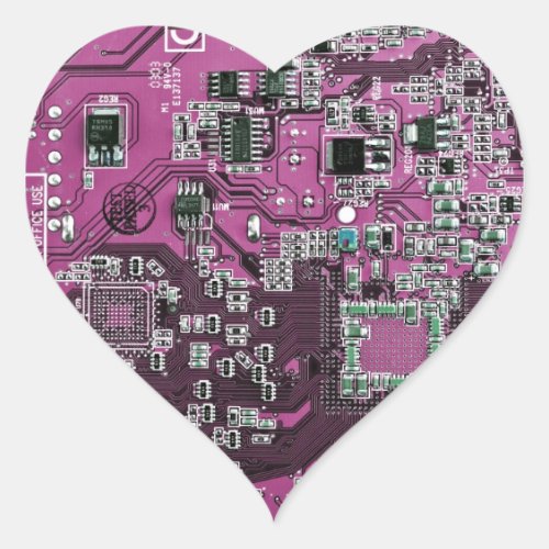Computer Geek Circuit Board Purple Heart Sticker
