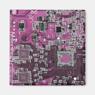 Computer Geek Circuit Board Purple Magnet