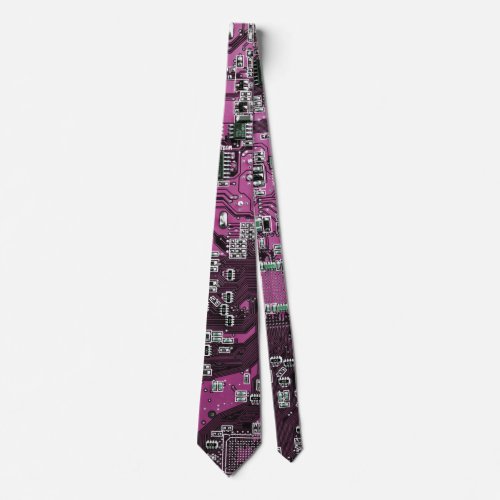 Computer Geek Circuit Board Purple Neck Tie