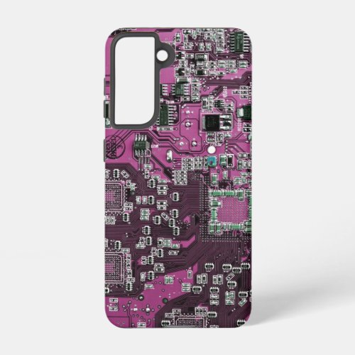 Computer Geek Circuit Board Purple Samsung Galaxy S21 Case