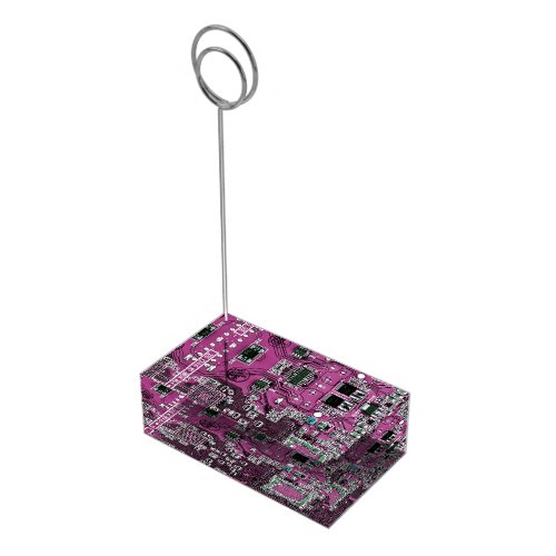 Computer Geek Circuit Board Purple Table Number Holder
