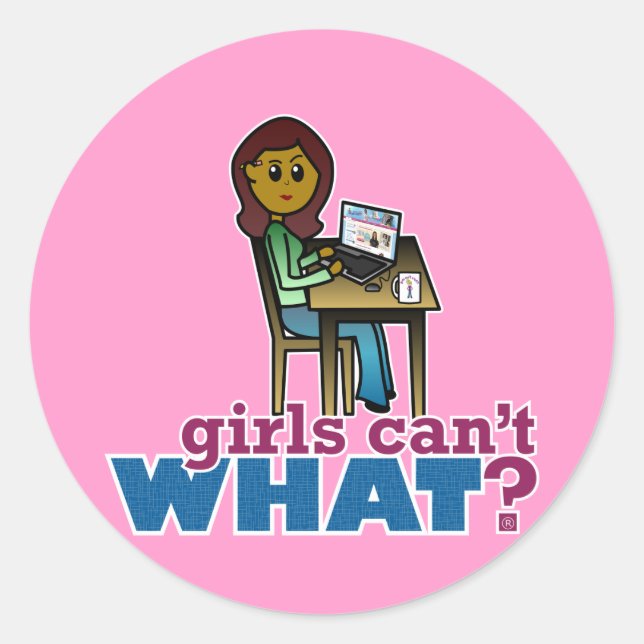 Computer Geek - Dark Classic Round Sticker (Front)