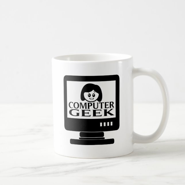Computer Geek Girl Female Coffee Mug (Right)