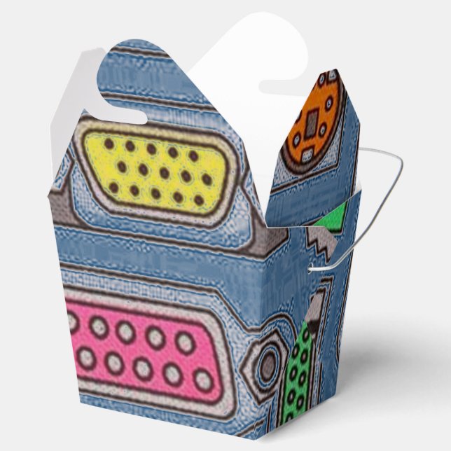 Computer Geek Inout Pattern Take Out Favor Box (Opened)