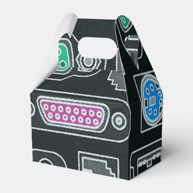 Computer Geek Input Pattern Favor Box (Front Side)
