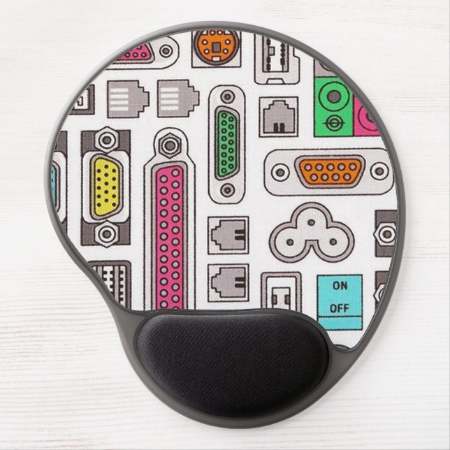 Computer Geek Input Pattern Gel Mouse Pad (Front)