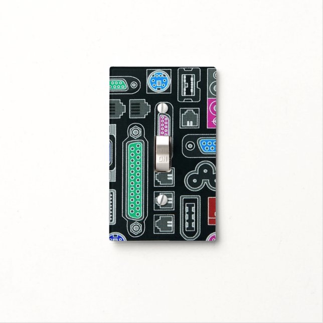 Computer Geek Input Pattern Light Switch Cover (In Situ)