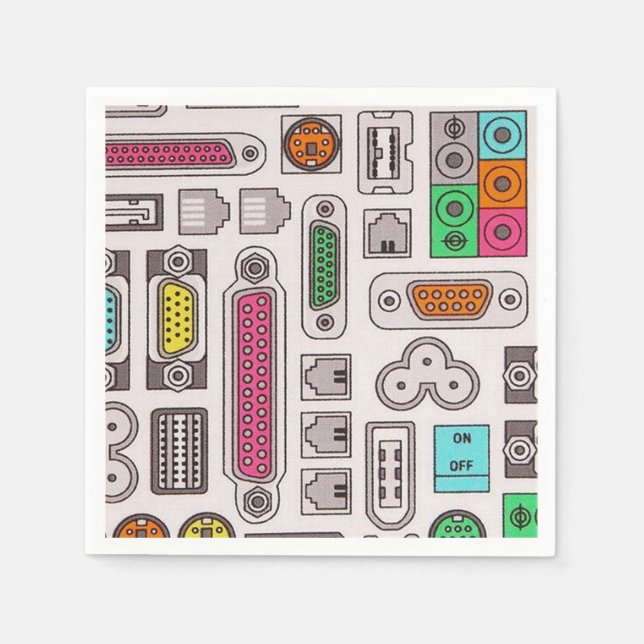 Computer Geek Input Pattern Napkins (Front)