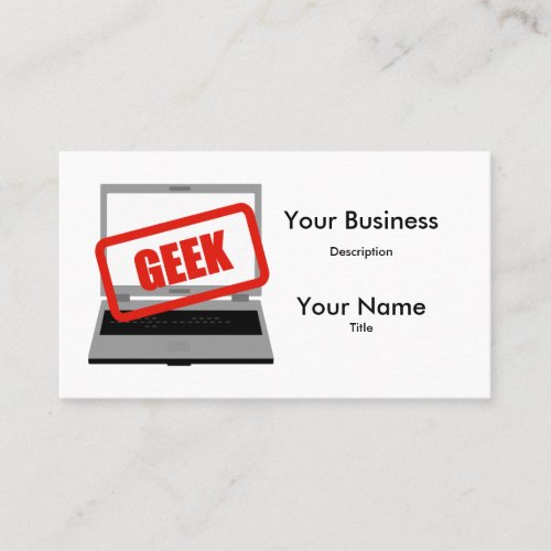 Computer Geek Laptop  Business Card