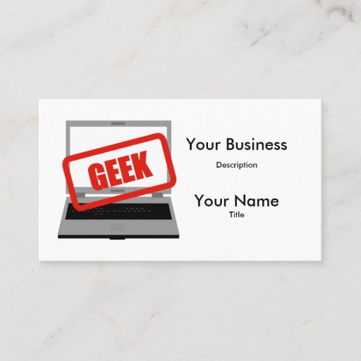 Customizable Computer Geek Laptop  Business Card