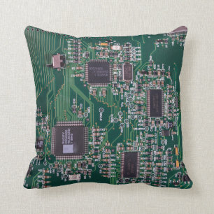 Computer Geek Motherboard Throw Pillow