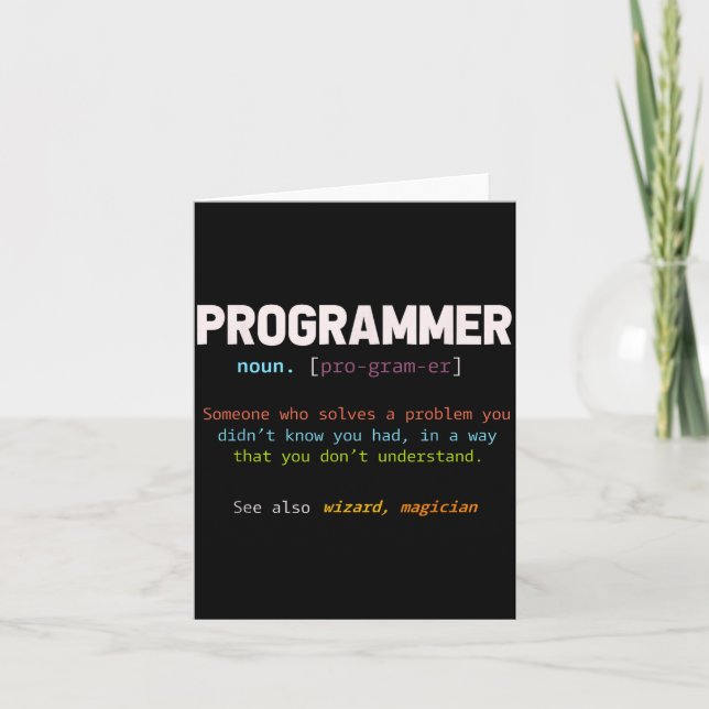 Computer Geek Nerd Gift Funny Programmer  Card (Front)