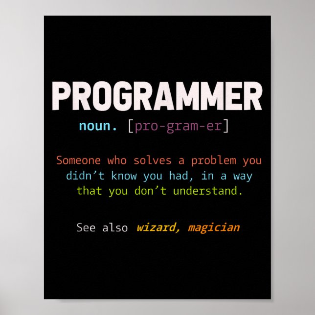 Computer Geek Nerd Gift Funny Programmer  Poster (Front)