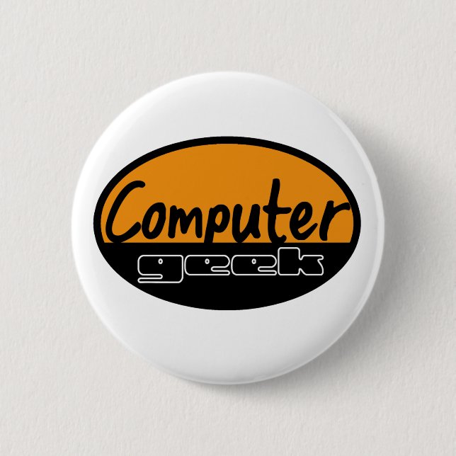 computer geek pinback button (Front)