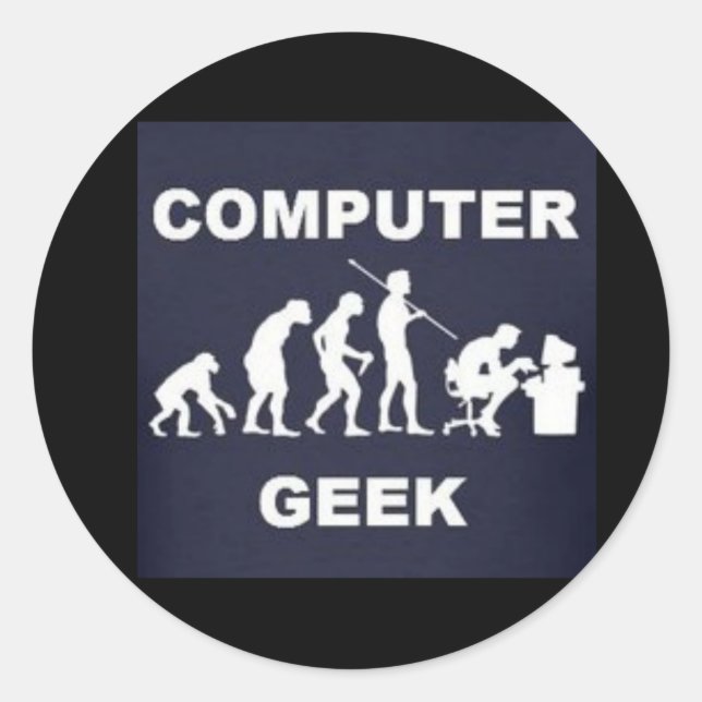 Computer Geek Tag Sticker (Front)