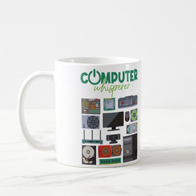 Computer Geek Tech Nerd Cool Support. Coffee Mug (Left)
