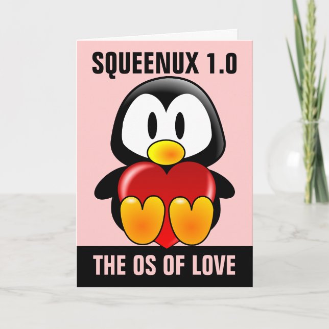 Computer Geek Valentine: Operating System for Love Holiday Card (Front)