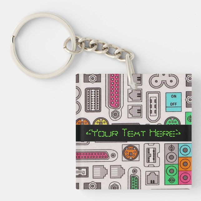 Computer Geeks Humor Input Pattern Key Chain (Front)