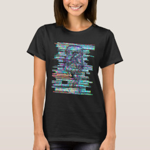 Computer Glitch Skull T-Shirt