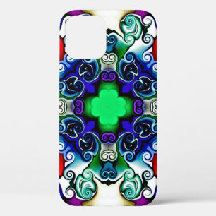 Computer graphics. Illustration of an abstract flo iPhone 12 Case
