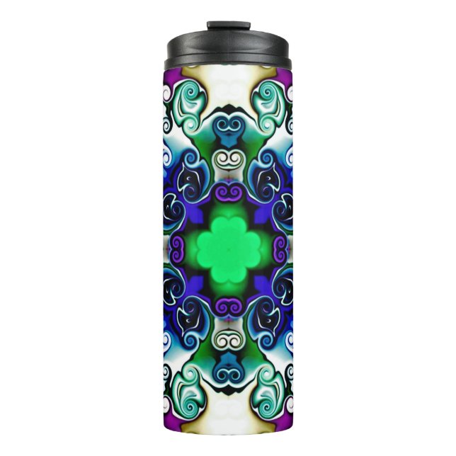 Computer graphics. Illustration of an abstract flo Thermal Tumbler (Front)
