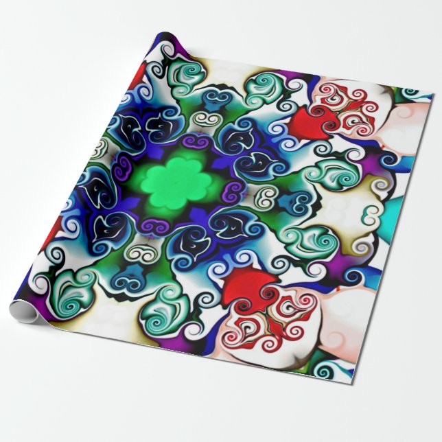 Computer graphics. Illustration of an abstract flo Wrapping Paper (Unrolled)