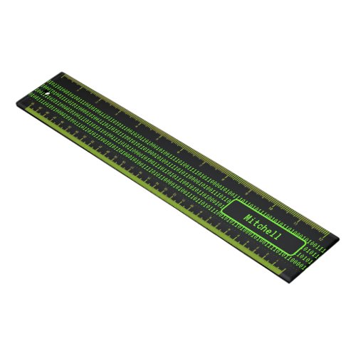 Computer Green  Black Machine Code _ Retro Mens Ruler