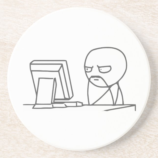 Computer Guy Meme - Premium Sandstone Coaster (Front)