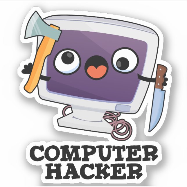 Computer Hacker Funny Technology Pun  Sticker (Front)