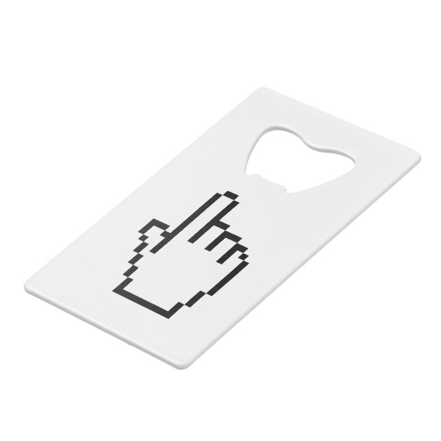 COMPUTER HAND POINTER / MOUSE CURSOR CREDIT CARD BOTTLE OPENER (Front Angled)