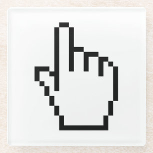 COMPUTER HAND POINTER / MOUSE CURSOR GLASS COASTER