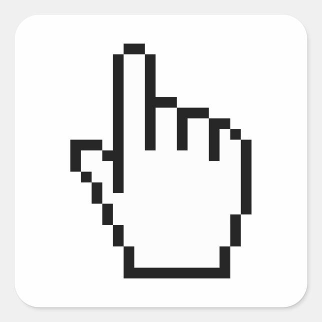 COMPUTER HAND POINTER / MOUSE CURSOR SQUARE STICKER (Front)