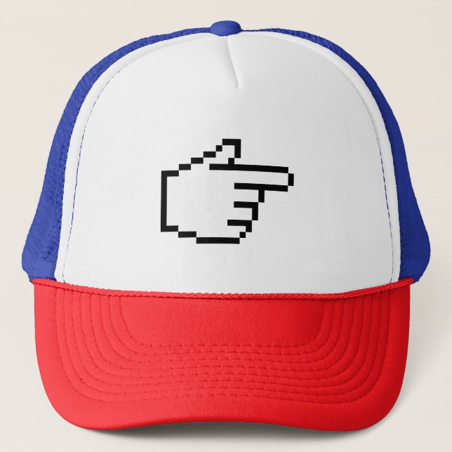 COMPUTER HAND POINTER / MOUSE CURSOR TRUCKER HAT (Front)
