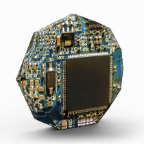 Computer Hard Drive Circuit Board blue Acrylic Award Computer Hard Drive Circuit Board blue Acrylic Award