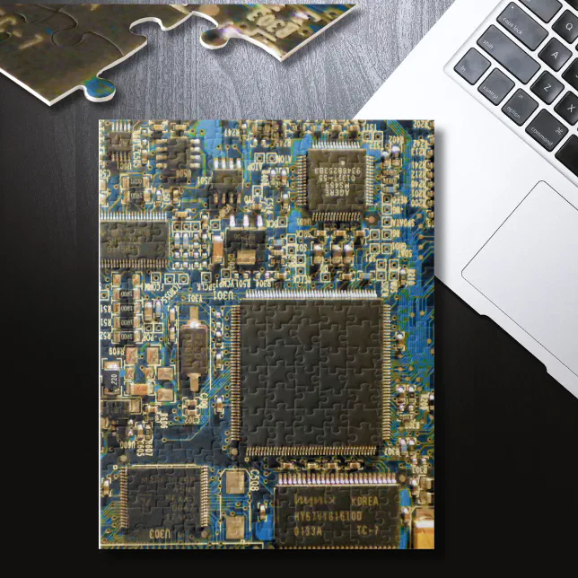 Computer Hard Drive Circuit Board - Blue Jigsaw Puzzle | Zazzle