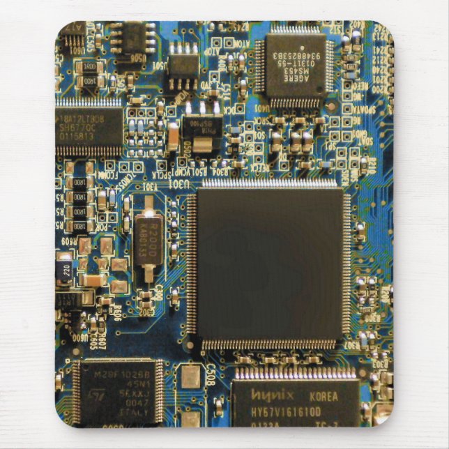 Computer Hard Drive Circuit Board - Blue Mouse Pad (Front)