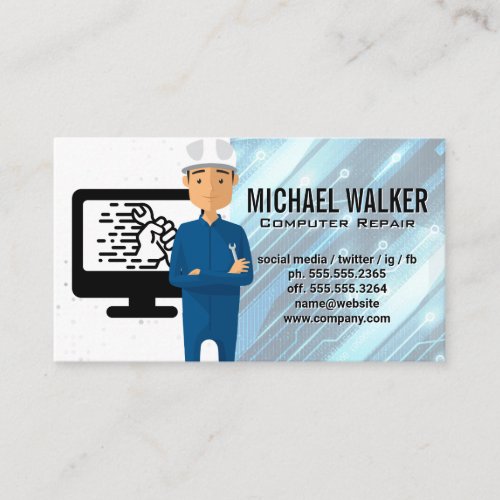 Computer Hardware  Tech Support Guy Business Card