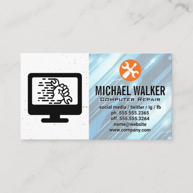 Computer Hardware | Tech Support | Hand Tools Business Card (Front)