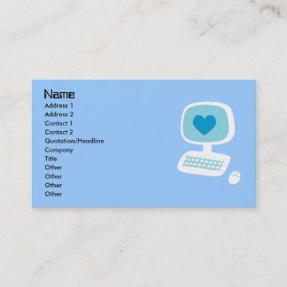Computer Heart Business Cards