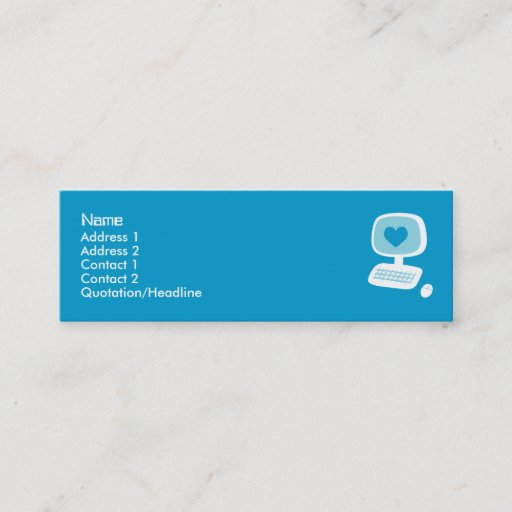 Customizable Computer Heart Profile Cards Business Cards