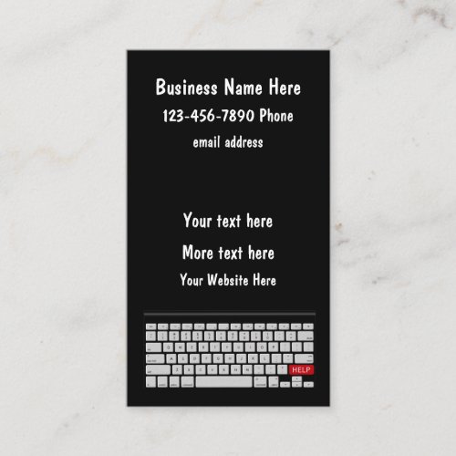 Computer Help Theme Modern  Business Card