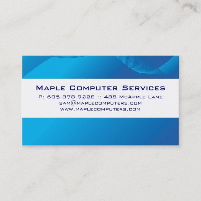 Computer Hi-Tech Business Card Blue (Front)