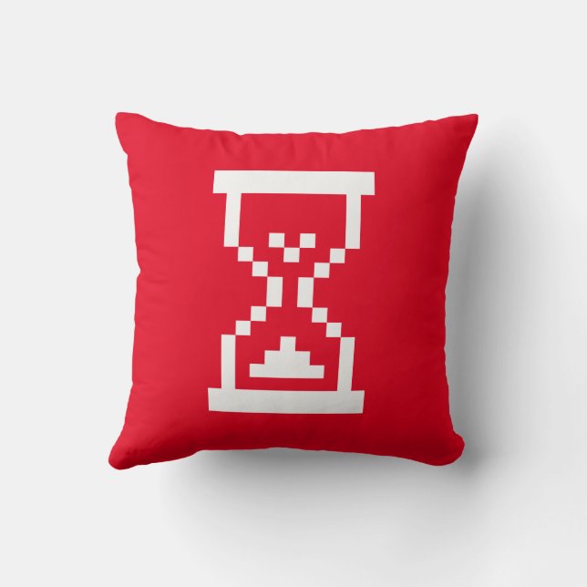 Computer Hourglass Icon Funny Tech Programmer Gift Throw Pillow (Back)