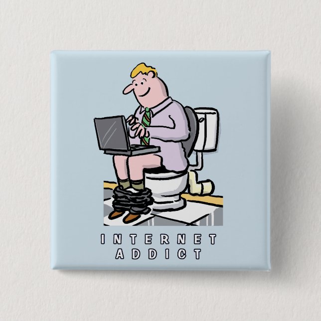 Computer, Internet and Social Media Addiction Button (Front)