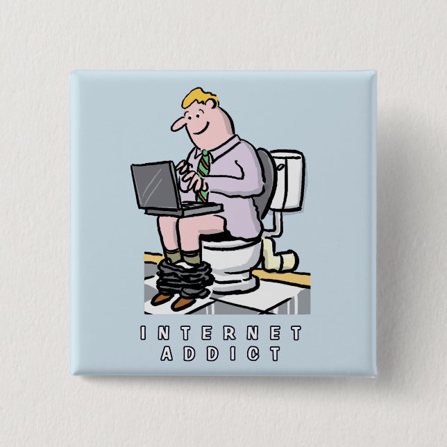 Computer, Internet and Social Media Addiction Button (Front)