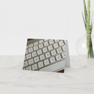 Computer internet keyboard birthday card